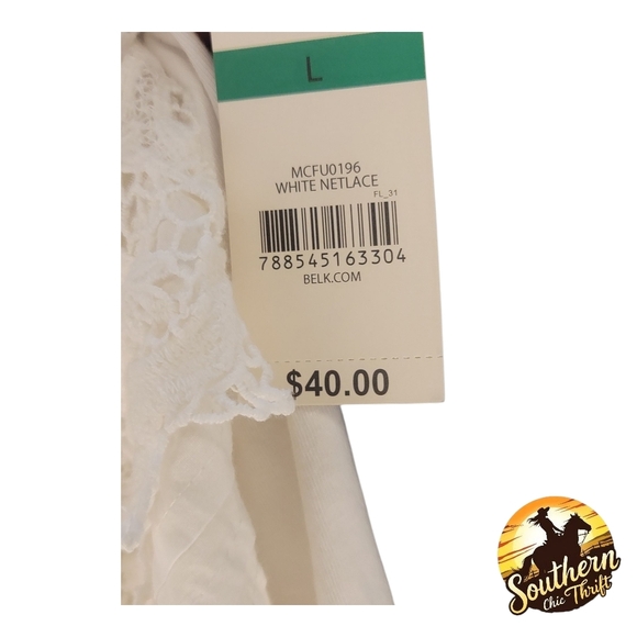 ✨️NWT✨️ KIM ROGERS - Large White Lacey Blouse - Picture 6 of 7